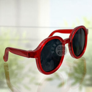 Large cotton doll crystal red frame black lens glasses