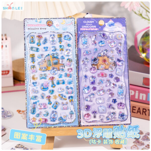 Wholesale Cute cartoon crystal relief 3D Stickers
