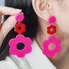 Wholesale small flower earrings hollow flower acrylic eardrops earrings