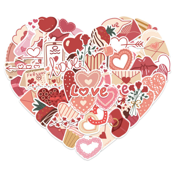 Wholesale 58pcs Cartoon Valentine's Day Love Stickers