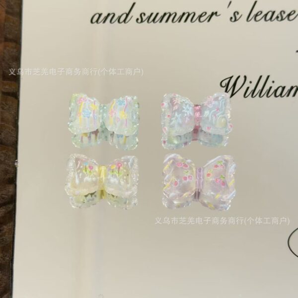 Wholesale 10pcs star flower cherry bow relief acrylic beads
