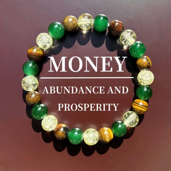 Wholesale Natural Tiger Eye Stone Green Agate White Crystal Bracelet