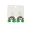 Wholesale Double sided St. Patrick's Day green love rainbow acrylic earrings