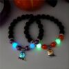 Wholesale Halloween Glow-in-the-Dark Little Ghost Natural Volcanic Stone Ghost Bracelet
