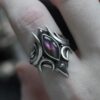Wholesale Gothic retro geometric purple diamond ring