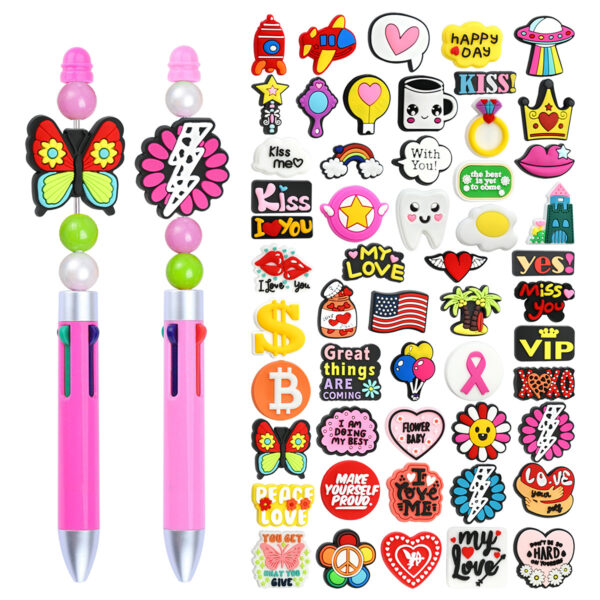 O1CN01K4W5DB28wE3nUGYl6_2218983507996-0-cib Wholesale Random 100pcs Creative Cartoon Phrase Series Focal Beads