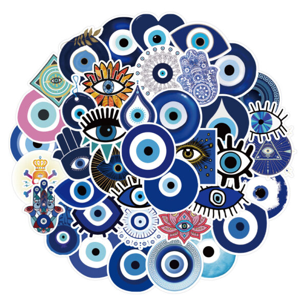 Wholesale 50 Horror Weird Evil Blue Eyes Waterproof Vinyl Stickers