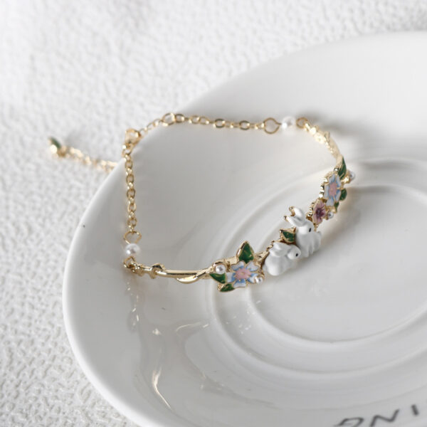 Wholesale Forest Rabbit Flower Cute Animal Pearl Bracelet