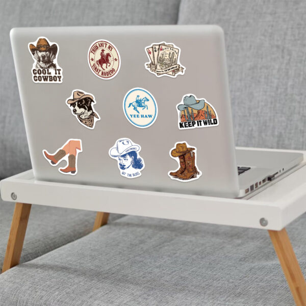 O1CN01K8BrwY1jtbOBMaBgD_2204108134606-0-cib Wholesale Cartoon Blue Brown Cowboy Graiti Waterproof Vinyl Stickers