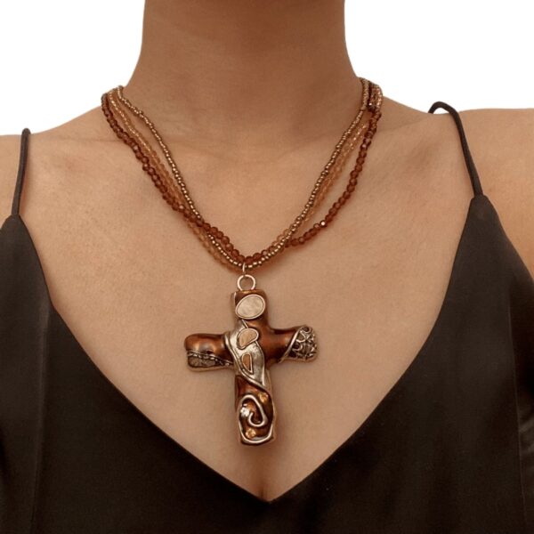 O1CN01K8lOTb1x6VST1zLWZ_2218560116394-0-cib Wholesale Gothic-style cross multi-layer beaded necklace