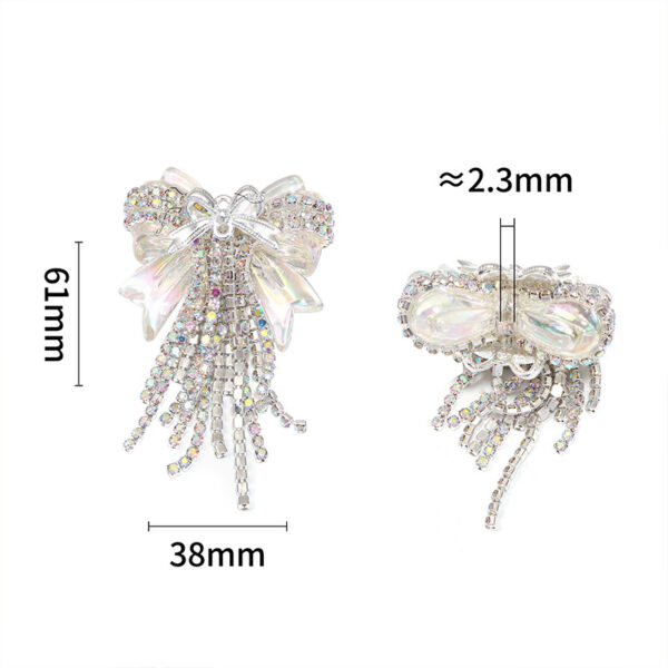 Wholesale 5pcs bow tassel rhinestone chain loose beads