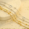 Wholesale Double layered heart-shaped stainless steel Valentine's Day bracelet