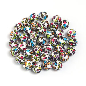 Colored leopard / Diameter 15mm, aperture 2.4mm, 5 pieces/pack