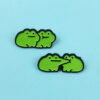 Wholesale Cute green paired frog cartoon animal brooch