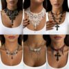 Wholesale Dark Gothic style cross long pendant necklace