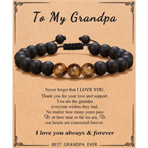 Grandpa card + tiger eye black matte bracelet