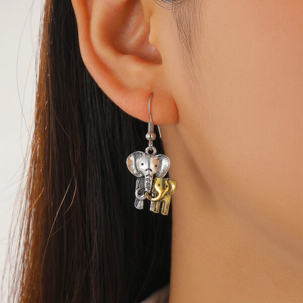 Wholesale Elephant Mother and Baby Creative Animal Earrings Women Mother's Day