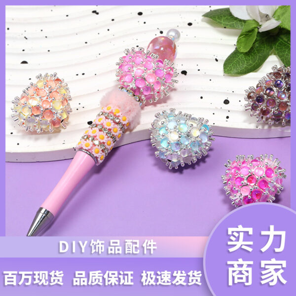 O1CN01KFPAlF2D652sZ9id5_2219394328559-0-cib Wholesale 5pcs love diamond beads round beads DIY bracelet beads