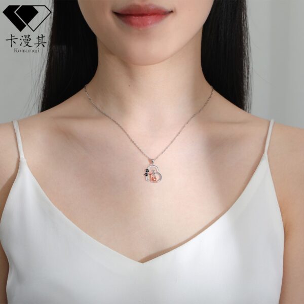 Wholesale Heart-shaped Dog and Girl Necklace
