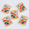 Wholesale 10pcs double-sided rainbow colored candy Acrylic Beads