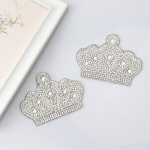 Wholesale Pearl Crown Hot Stamping Embroidery DIY Patches