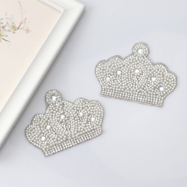Wholesale Pearl Crown Hot Stamping Embroidery DIY Patches