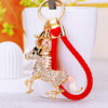 Wholesale Gold studded diamond unicorn metal keychain