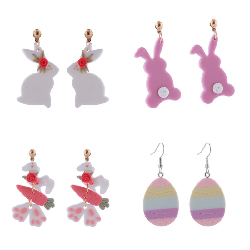 Wholesale Easter Cute Rabbit Easter E Carrot Earrings
