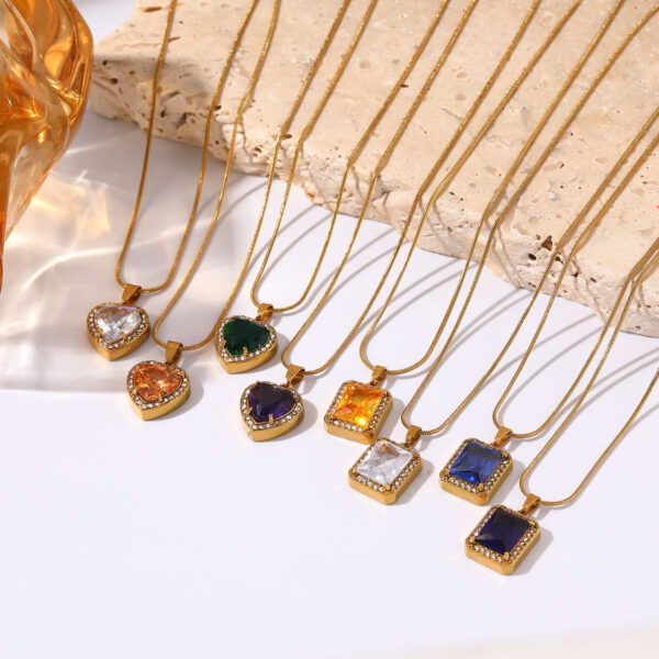 Wholesale Stainless steel diamond inlaid necklace for women