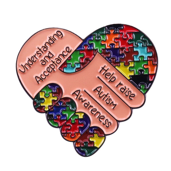 Wholesale Autism Awareness Brooch Puzzle Love Metal Badge