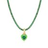 Wholesale Colorful zircon emerald love pendant titanium steel necklace