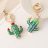 Wholesale Handmade Diamond-Encrusted Alloy Cactus Keychain