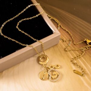 Xl1863 love footprint necklace gold