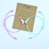 Wholesale Colorful butterfly hand woven adjustable bracelet