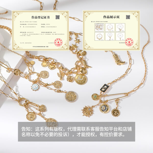 Wholesale Evil Eye Design Multi-Pendant Removable Necklace