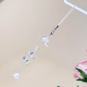 25b42 glazed butterfly lily of the valley wind chime (white)