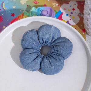 Light blue flower hair tie