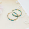 Wholesale Western style turquoise large circle C-shaped opal earrings