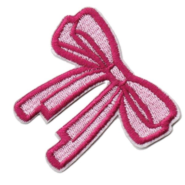 Wholesale Pink bow embroidery DIY Patches