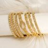 Wholesale zircon-studded clasp gold bracelet versatile stainless steel jewelry