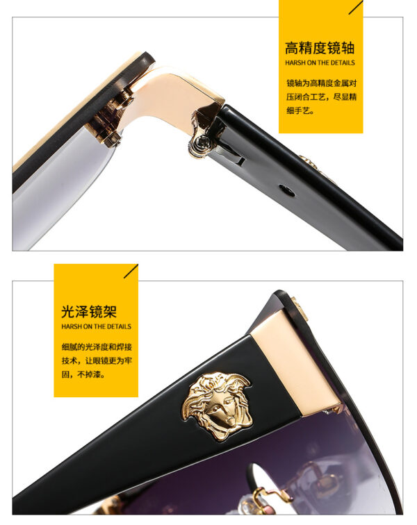 Wholesale Personalized One-Piece Eyebrow-Cut Sunglasses Men's and Women's Modern Sunglasses