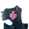Wholesale Valentine's Day love pink leopard print glitter earrings
