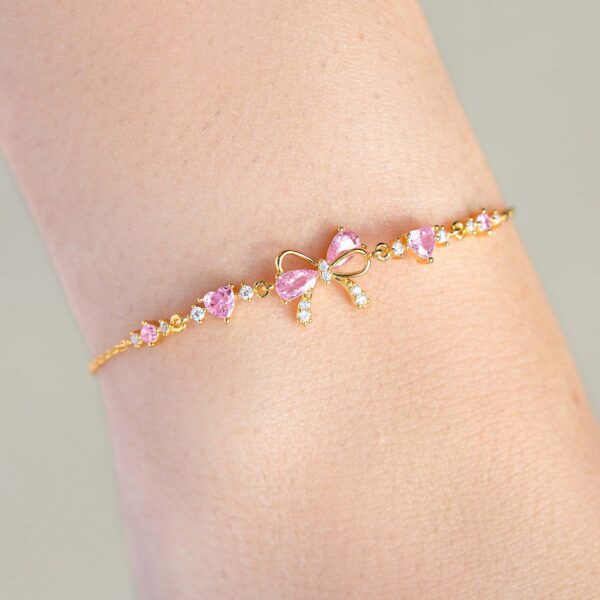Wholesale Cute and Sweet Love Zircon Bow Bracelet