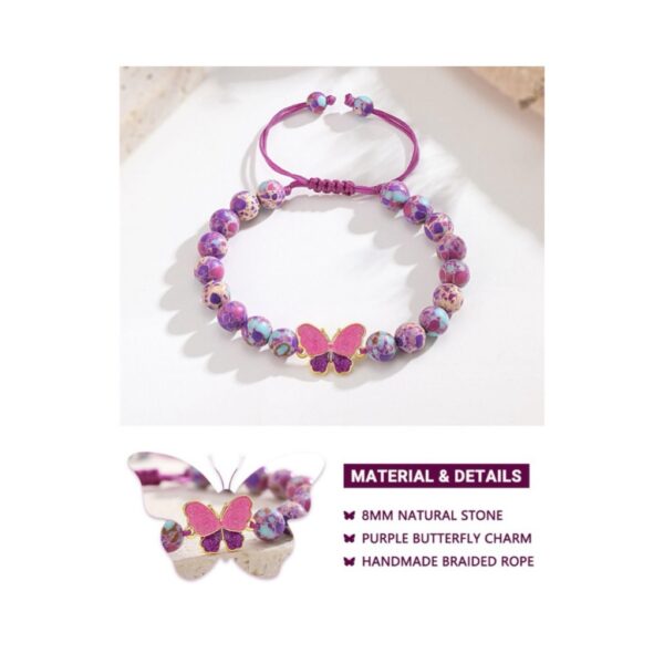 Wholesale Butterfly Purple Emperor Stone Bracelet 8mm Natural Stone