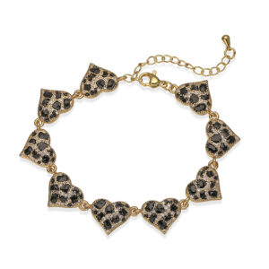 Gold leopard print love bracelet