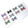 Wholesale Alloy Multicolor Crystal Bowknot Straight Hole Loose Beads