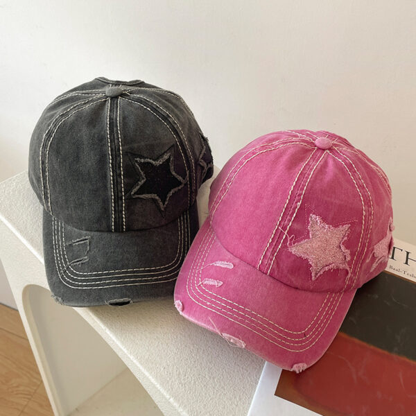 Wholesale Retro hole pink wide cap baseball cap