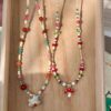 Wholesale Handmade Colored Natural Stone Rice Bead Necklace