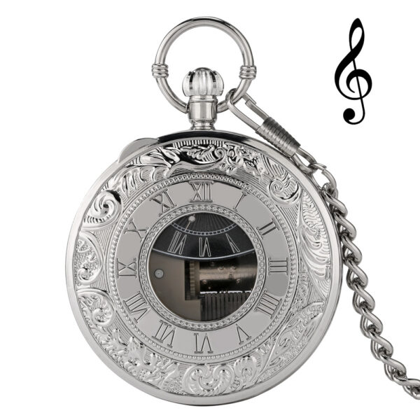 Wholesale Creative quartz music Swan Lake music box pocket watch