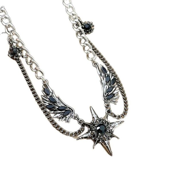 Wholesale Black Winged Star Mang Punk Gothic Dark Necklace